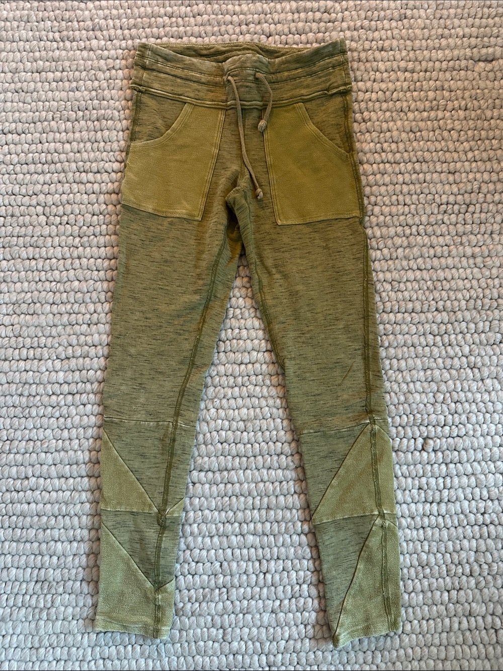 Free People FP Movement Olive Green Moto Leggings Pants Size S